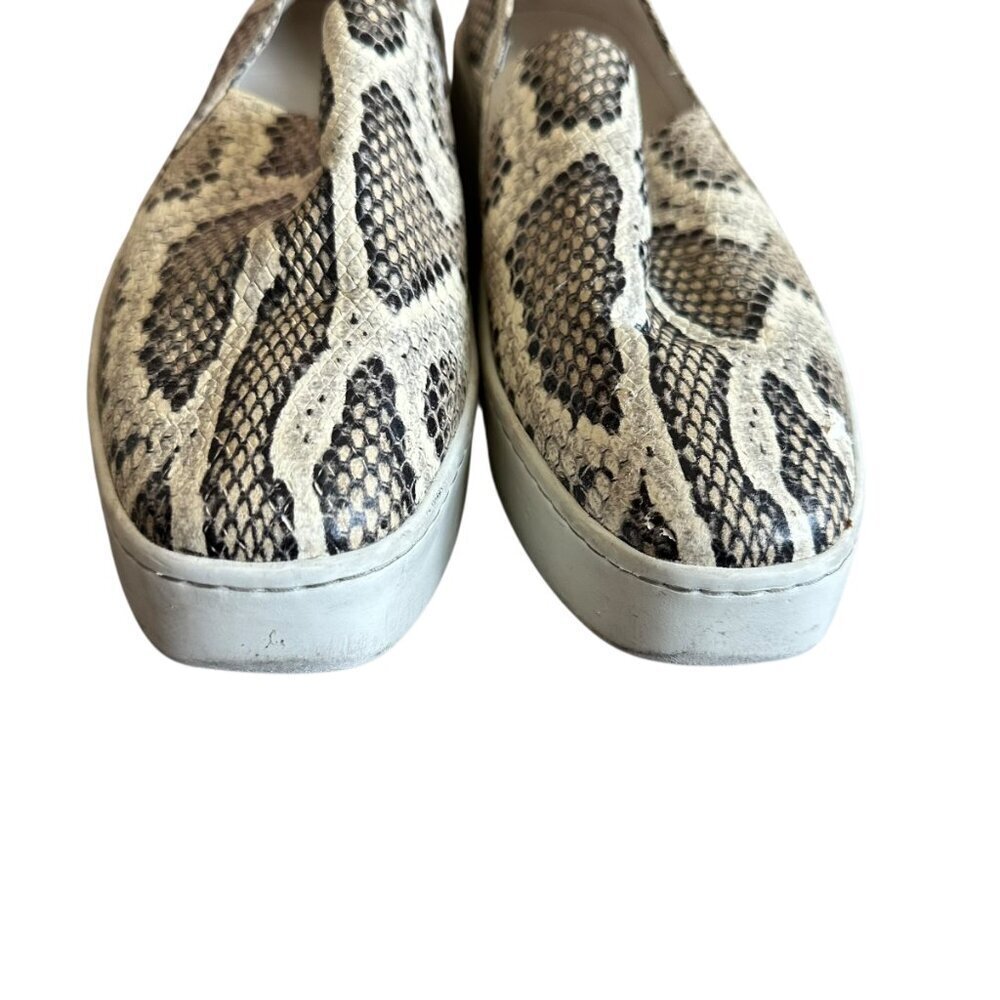 Vince Saxon 2 Slip On Sneakers Flats Snakeskin Python Leather Size 7 Women's - Picture 4 of 14